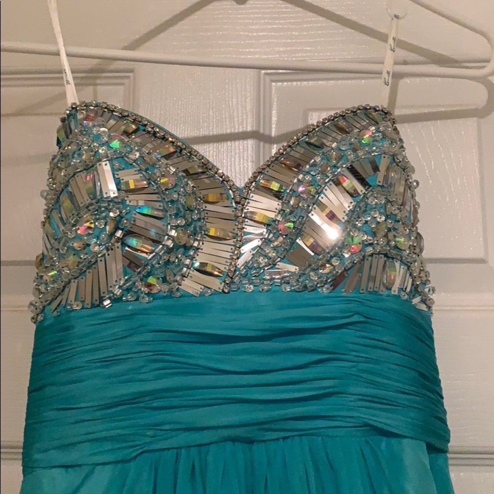 Turquoise blue bling PROM DRESS ✨💙